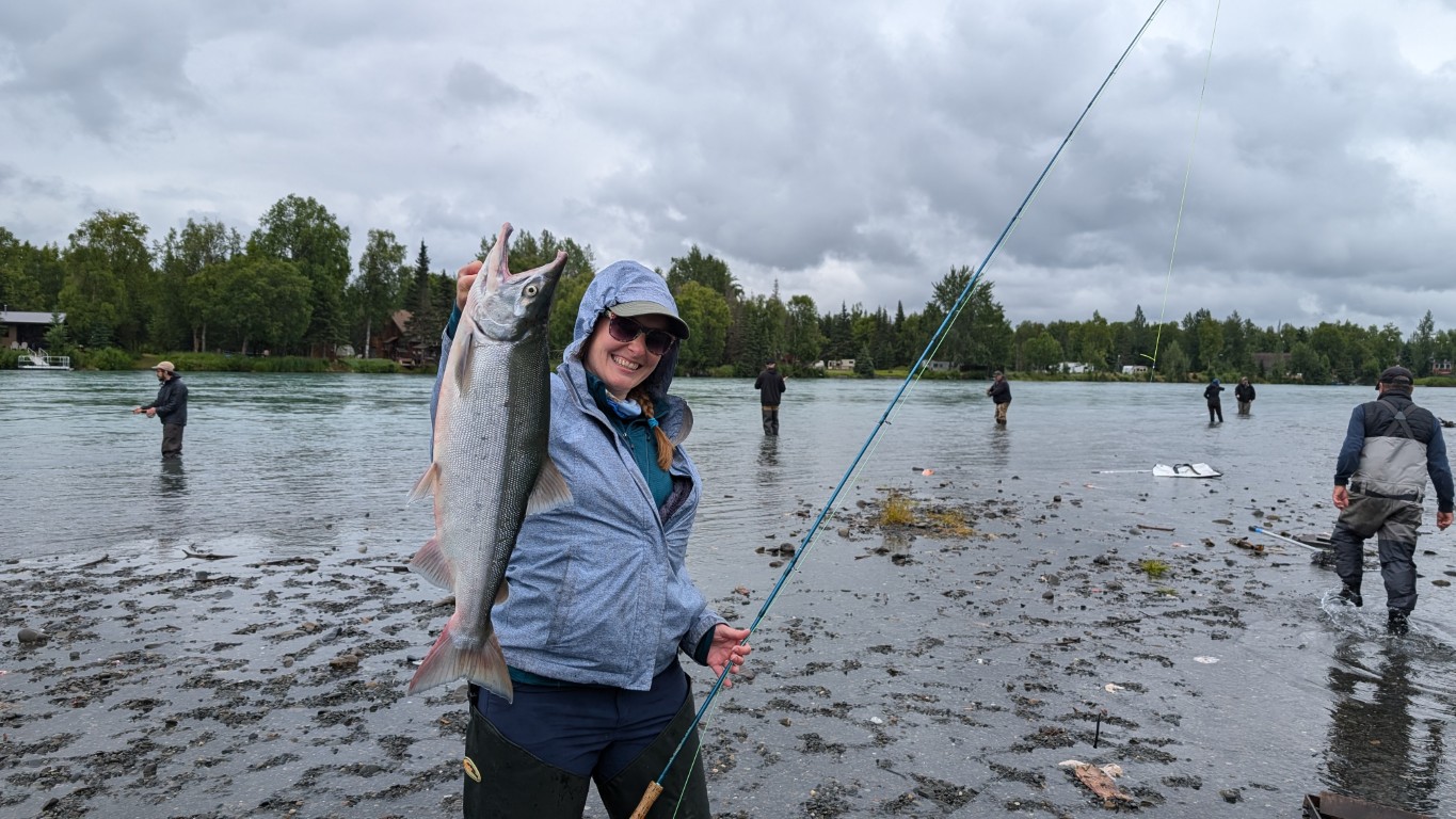 Morgan with a Sockeye Salmon